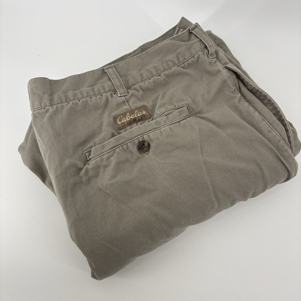 Cabelas‎ Flannel Lined Pants 44x27 Huntsman Chinos Beige Hunting Outdoors